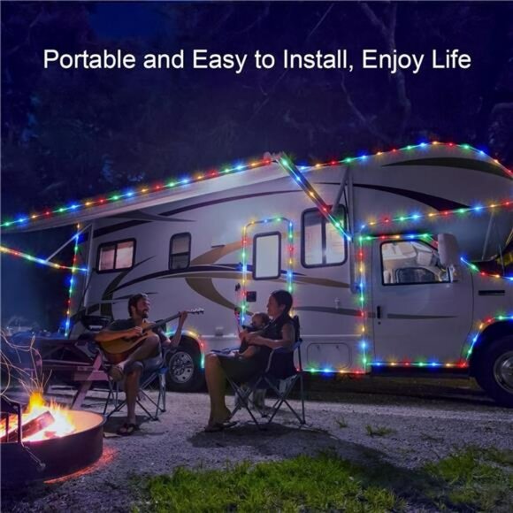 Battery Rope Lights Outdoor 200 LED Waterproof String Lights with Remote - Picture 2 of 7
